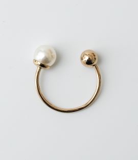 U-Shape Ring with Pearl on One Side