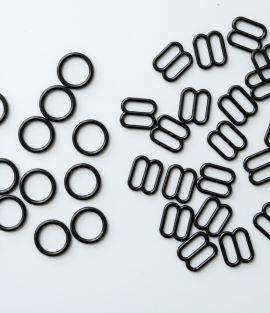 Bra Rings and Sliders Metal Enamel Coated