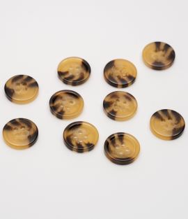 TTB232 4-Hole Shiny Mock Horn Button