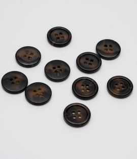 TTB234 4-Hole Shiny Mock Horn Button