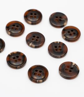 TTB235 4-Hole Shiny Mock Horn Button