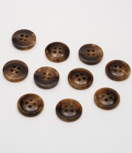 TTB237 4-Hole Shiny Mock Horn Button