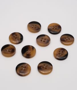 TTB239 4-Hole Shiny Mock Horn Button