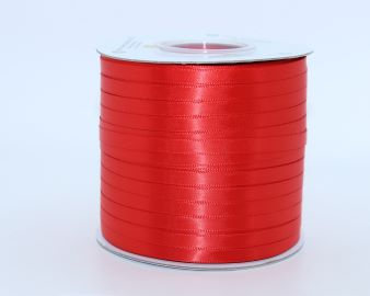 TW137 Poppy Red Satin Ribbon Double Faced 100% Polyester